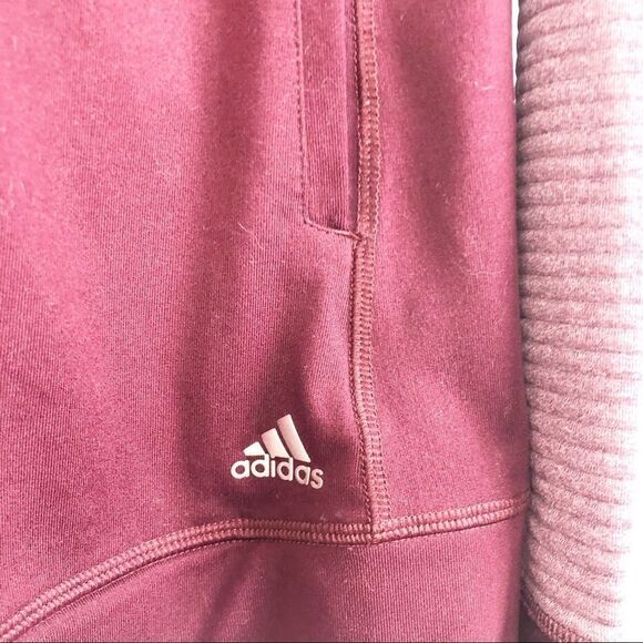 ADIDAS | Two Tone Burgundy Track Jacket Zip Front - Picture 4 of 8